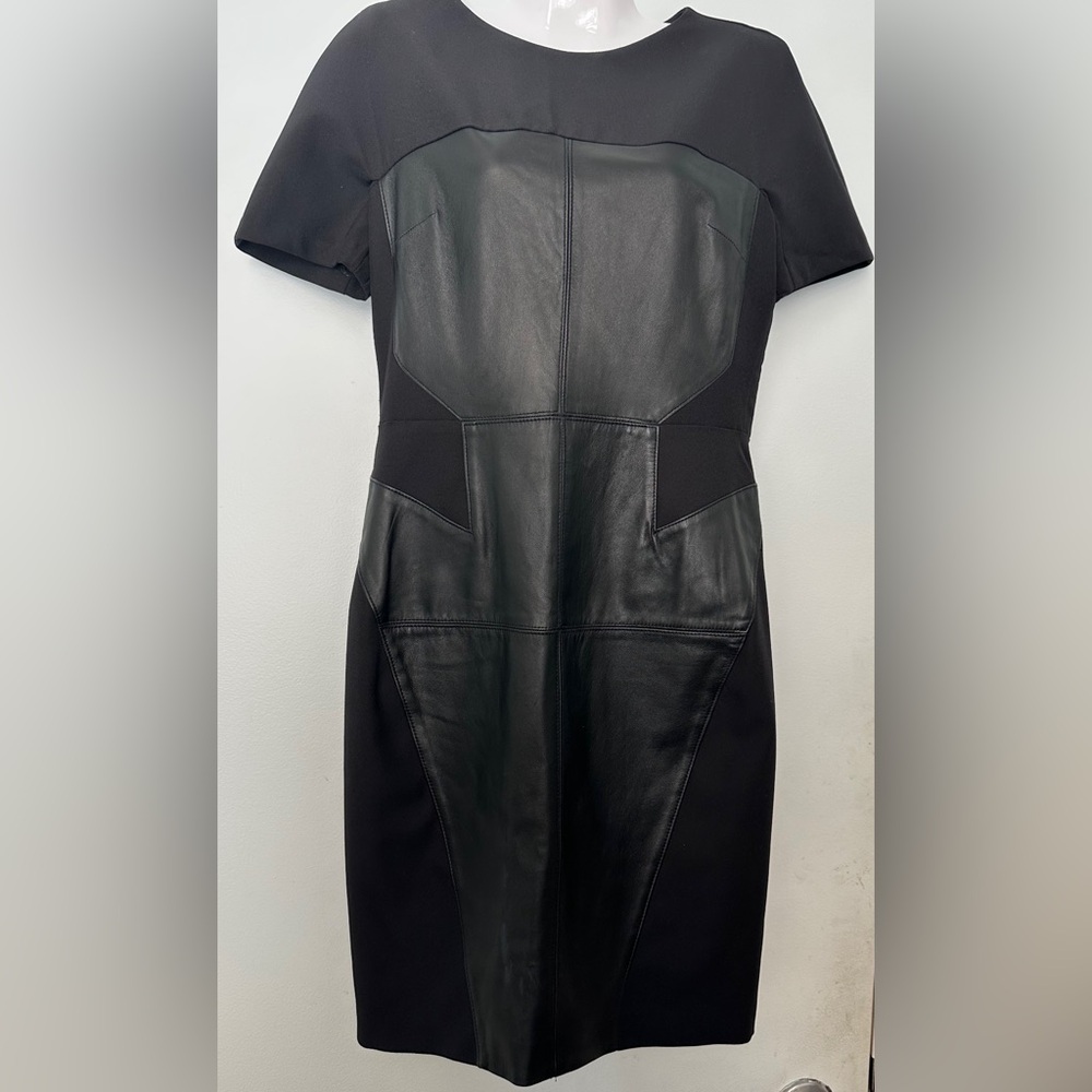 Space couture leather little black dress